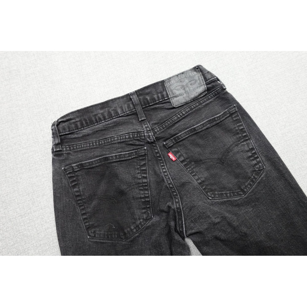 Levi's 512 Slim Tapered Jeans Mens 30x30 Black Charcoal Wash Denim Zip Stretch